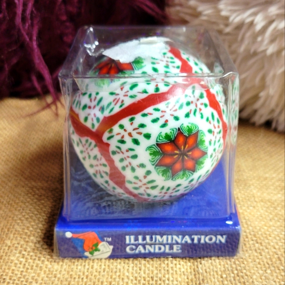 Hand crafted illumination Christmas candle vintage